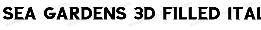 Sea Gardens 3D Filled Italic 语言英文字体转换